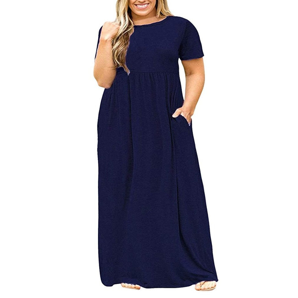 Abito di grandi dimensioni Abito estivo da donna di grandi dimensioni Stampa a maniche corte Abito lungo resistente all'usura Plus Size Fat MM Abbigliamento donna Abito lungo