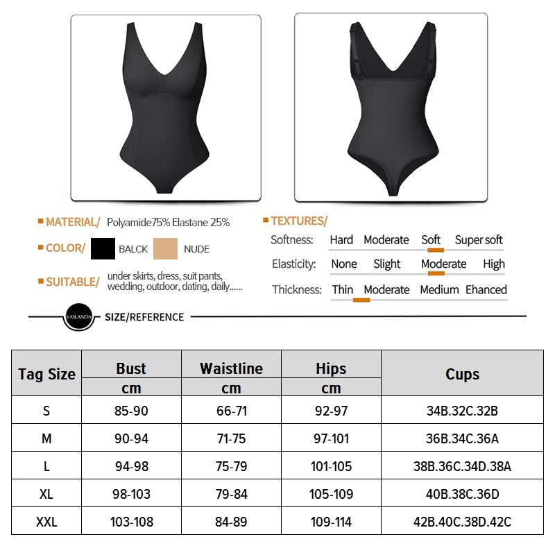 Prodotti Body sexy perizoma da donna Reggiseno integrato Reggiseno push-up Petto liscio Scollo a V Body Shaper Tummy Control Dimagrante Backless Imbottito Shapewear