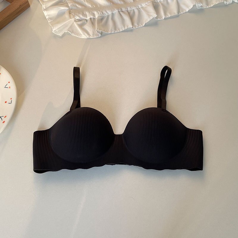 Prodotti Reggiseno femminile monopezzo senza cuciture a costine intimo push-up base a fascia top estivo sexy tinta unita senza fili