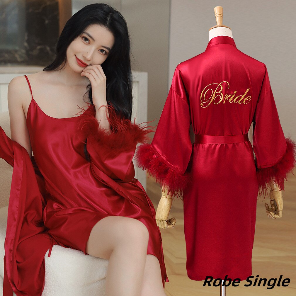 Prodotti Nuovo stile Kimono Robe Women Nightwear Satin Bride Damigella d'onore Abito da sposa Accappatoio Intimo Lingerie Summer Sleepwear