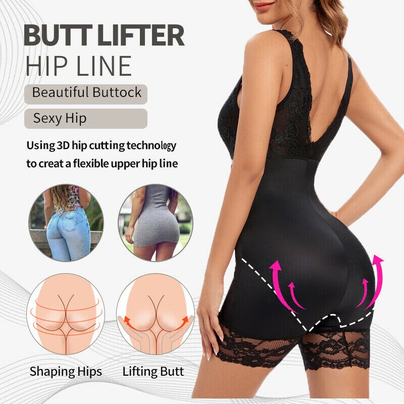 Shapewear Donna Full Body Shaper Tute dimagranti Corsetto di pizzo Vita Trainer Shaping Underwear Recupero dopo il parto Guaina Fajas