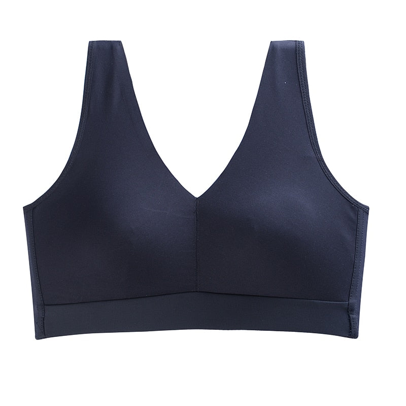 Prodotti Intimo sportivo da donna casual yoga Traceless taglia larga modello sottile coppa piena Senza ferretto Reggiseno sexy regolabile