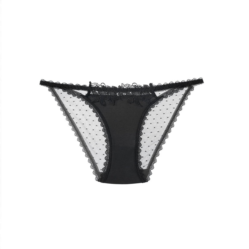 CINOON Mutandine a rete in pizzo da donna Biancheria intima ricamata sexy da donna Slip senza cuciture a vita media Lingerie traspirante da donna