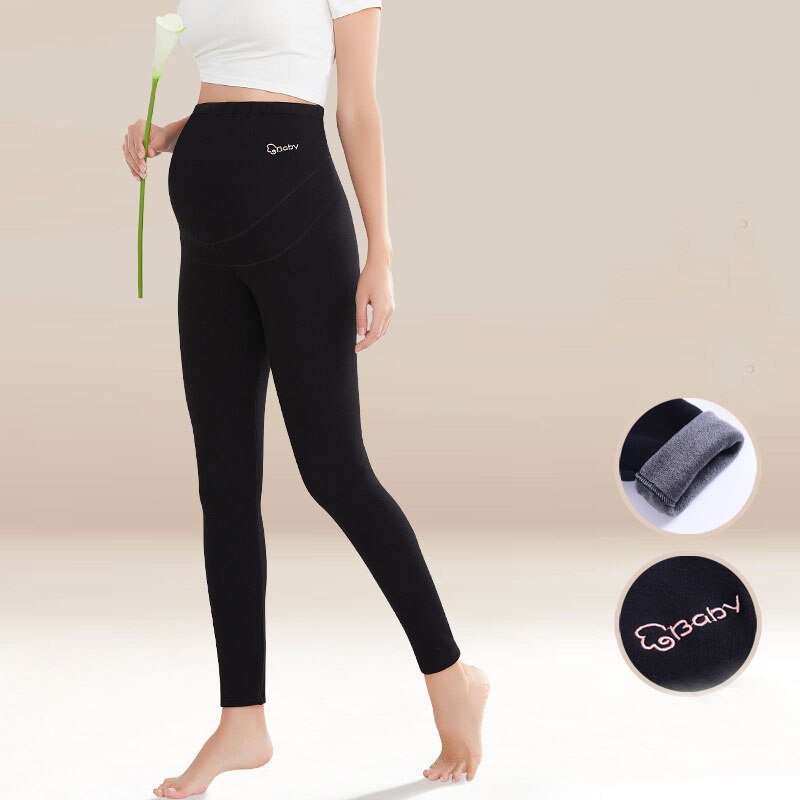 Leggings premaman in cotone Abbigliamento gravidanza Leggings a vita alta per donne incinte Pantaloni di supporto per la pancia premaman Leggings skinny