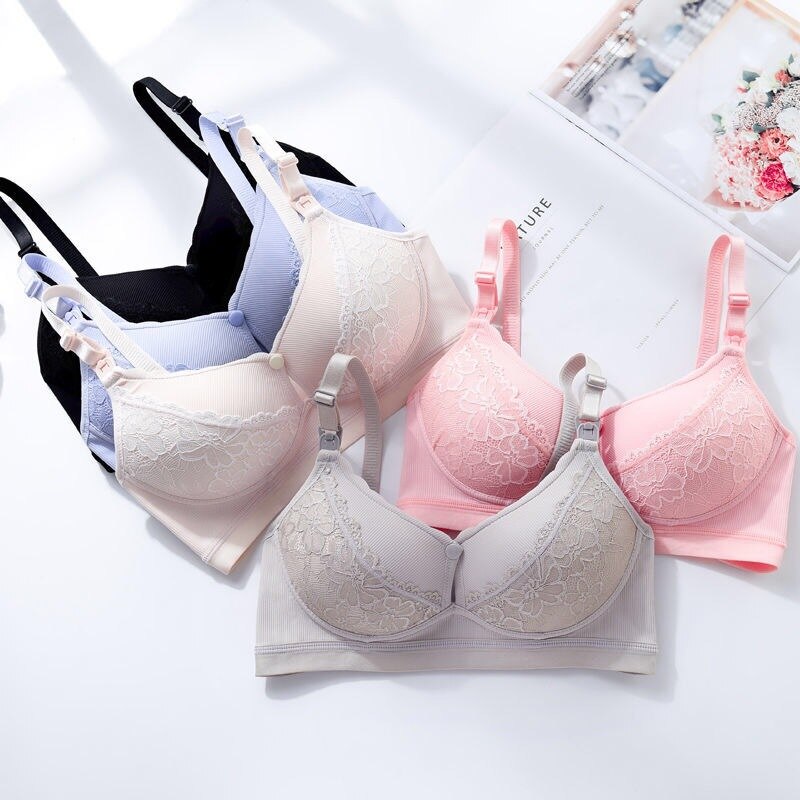 Reggiseno per allattamento in pizzo Reggiseno per allattamento al seno traspirante Intimo Abiti per gravidanza per donne incinte Reggiseno per allattamento maternità senza ferretto