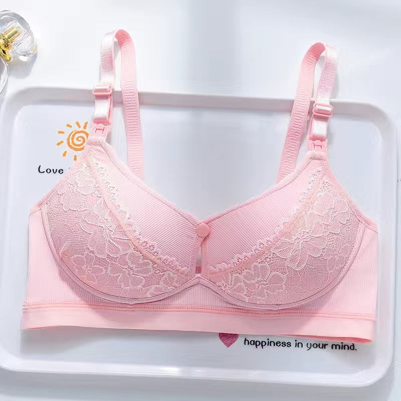 Reggiseno per allattamento in pizzo Reggiseno per allattamento al seno traspirante Intimo Abiti per gravidanza per donne incinte Reggiseno per allattamento maternità senza ferretto