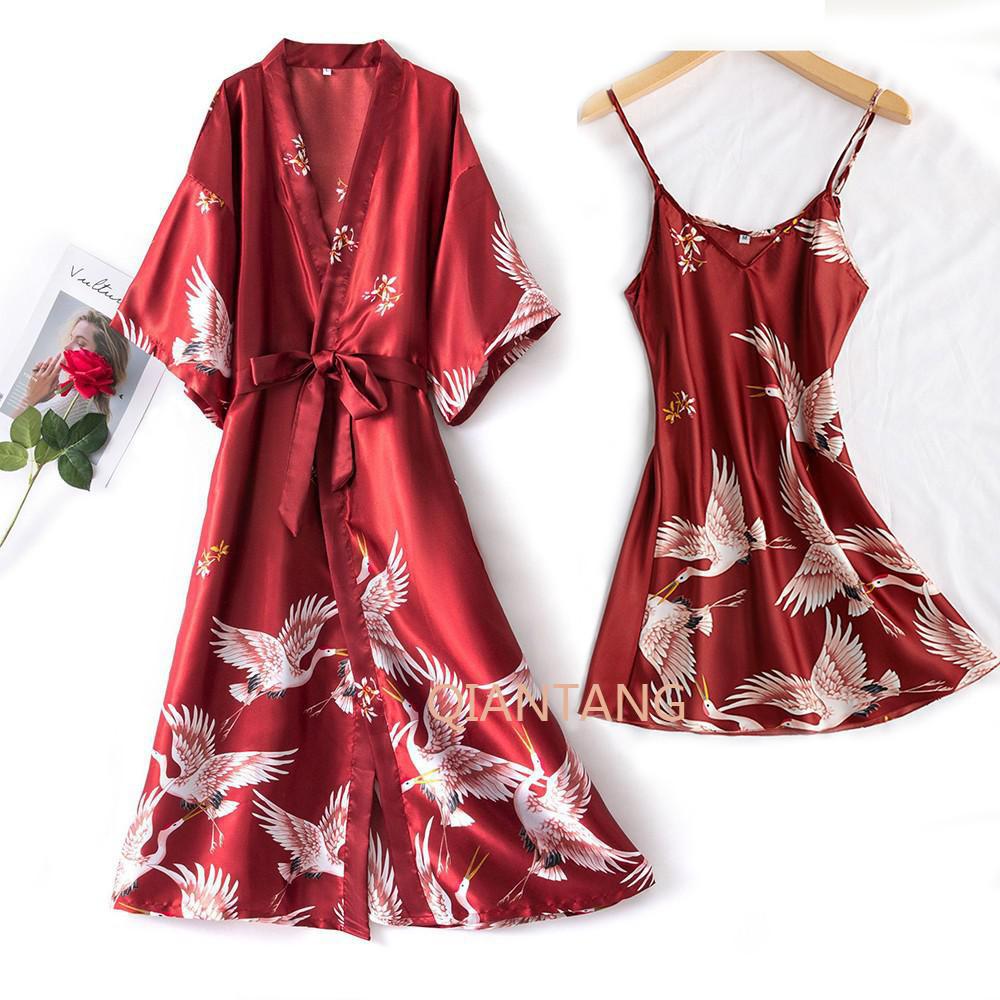 Prodotti Moda Donna Estate Mini Kimono Robe Lady Rayon Bath Gown Yukata Camicia da notte Sleepwear Sleepshirts Pijama Mujer Taglia M-XXL