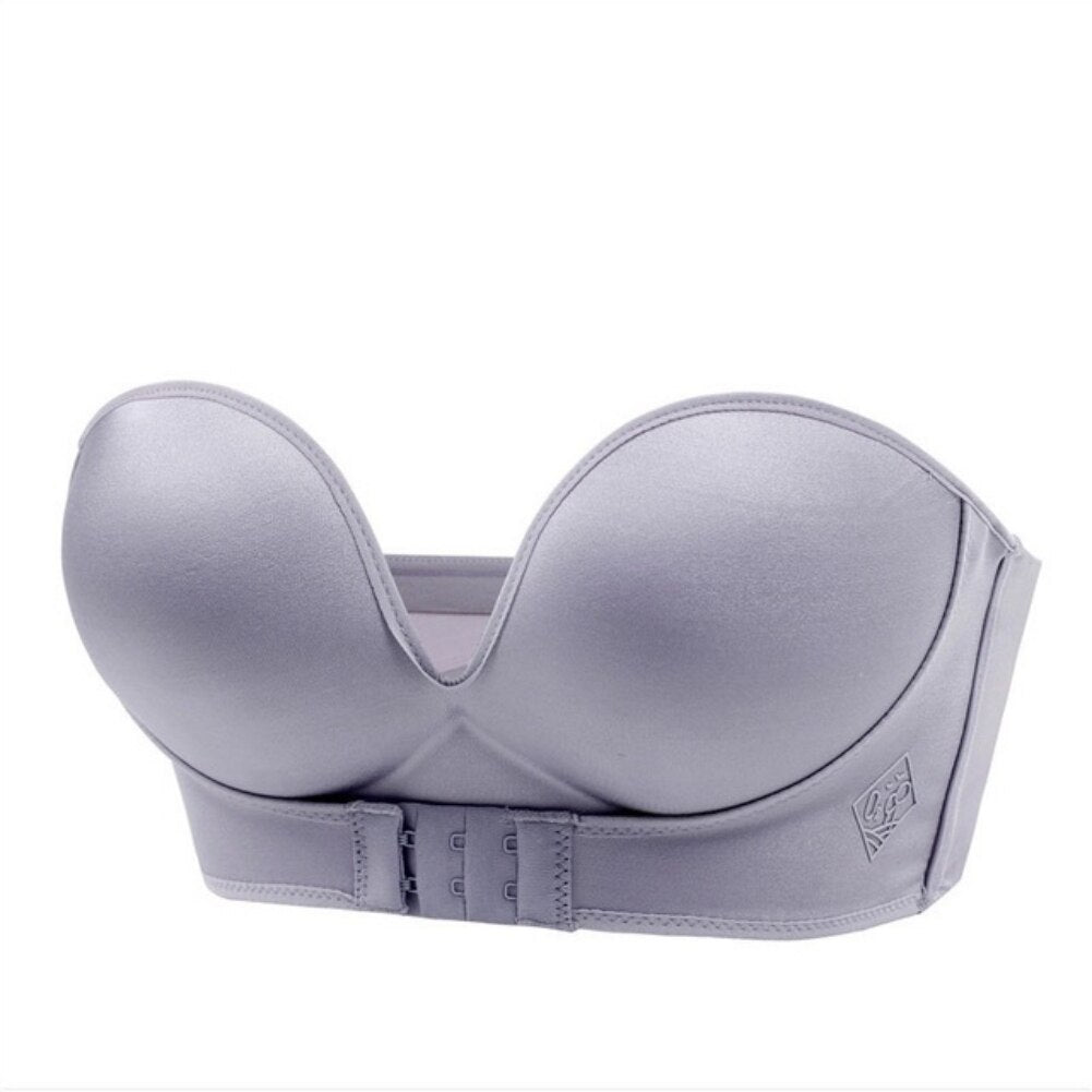 Reggiseno senza spalline con chiusura frontale Reggiseno push-up da donna senza spalline Reggiseno senza schienale sexy in bralette Reggiseno snocciolato Intimo femminile invisibile