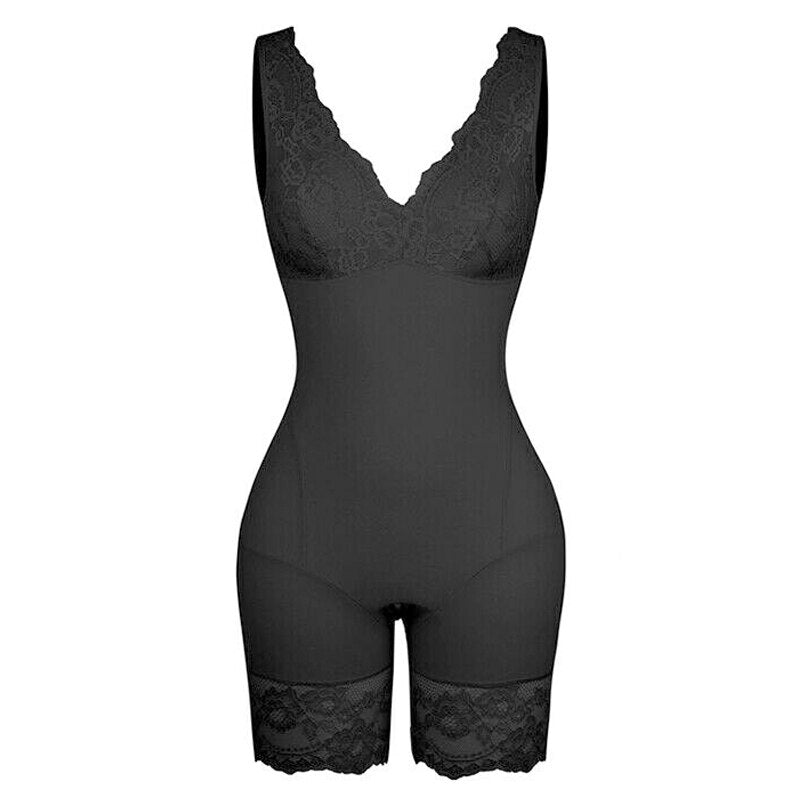 Shapewear Donna Full Body Shaper Tute dimagranti Corsetto di pizzo Vita Trainer Shaping Underwear Recupero dopo il parto Guaina Fajas