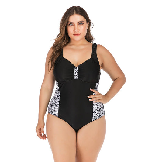 Sexy Leopard Large Plus Size 5XL Swimwear Women One Piece Swimsuit For Fat Lady Beach Bathing Swiming Suits Biquini Female