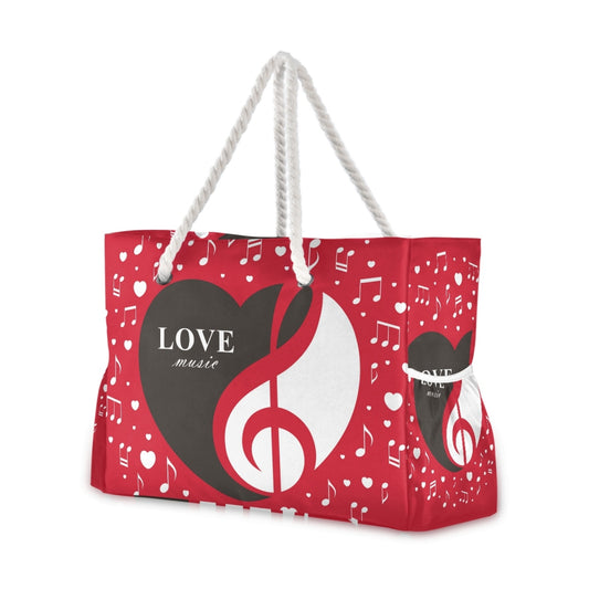 Prodotti Nuova borsa a tracolla in nylon per donna Ragazza Note musicali Cuore San Valentino Borse da donna rosse Borse da viaggio Borsa da spiaggia da donna