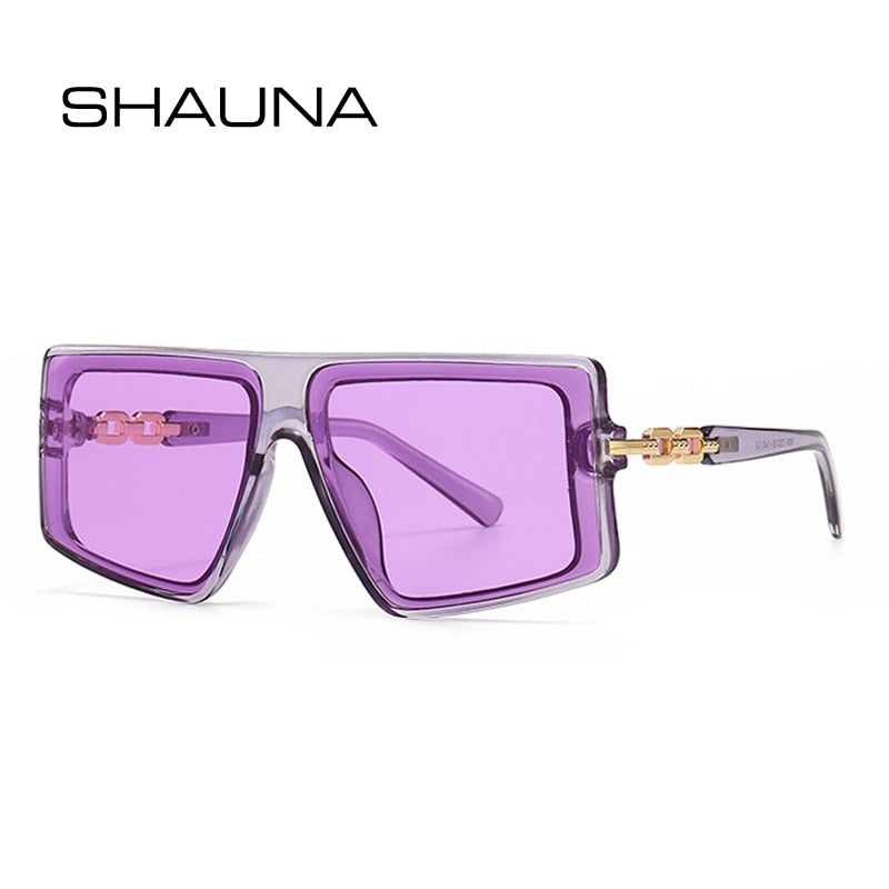 Prodotti SHAUNA Ins Popular Fashion Square Occhiali da sole da donna Retro tonalità colorate UV400 Occhiali da sole gialli viola da uomo