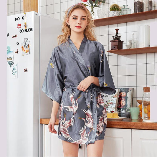 Prodotti Moda Donna Estate Mini Kimono Robe Lady Rayon Bath Gown Yukata Camicia da notte Sleepwear Sleepshirts Pijama Mujer Taglia M-XXL