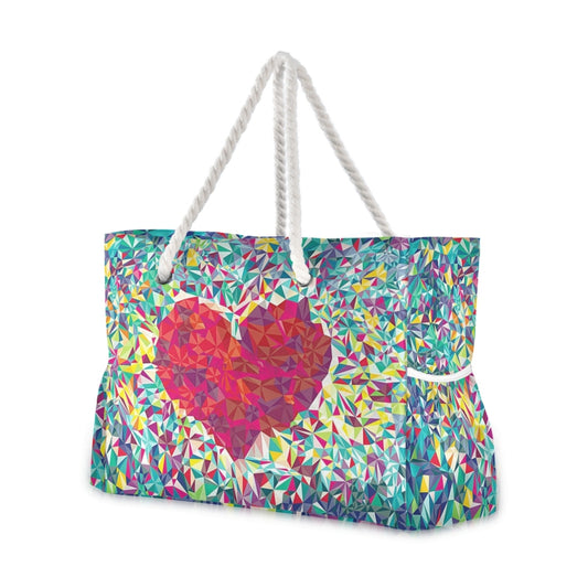 Nuova borsa a tracolla in nylon per borsa tote femminile borsa da spiaggia estiva femminile cuori colorati stampa borsa shopping donna tote casual