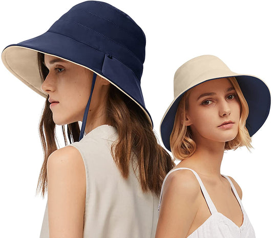 Prodotti Cappello da sole reversibile da donna Cappelli estivi a secchiello setosi Protezione UV UPF 50+ certificata per escursioni in giardino