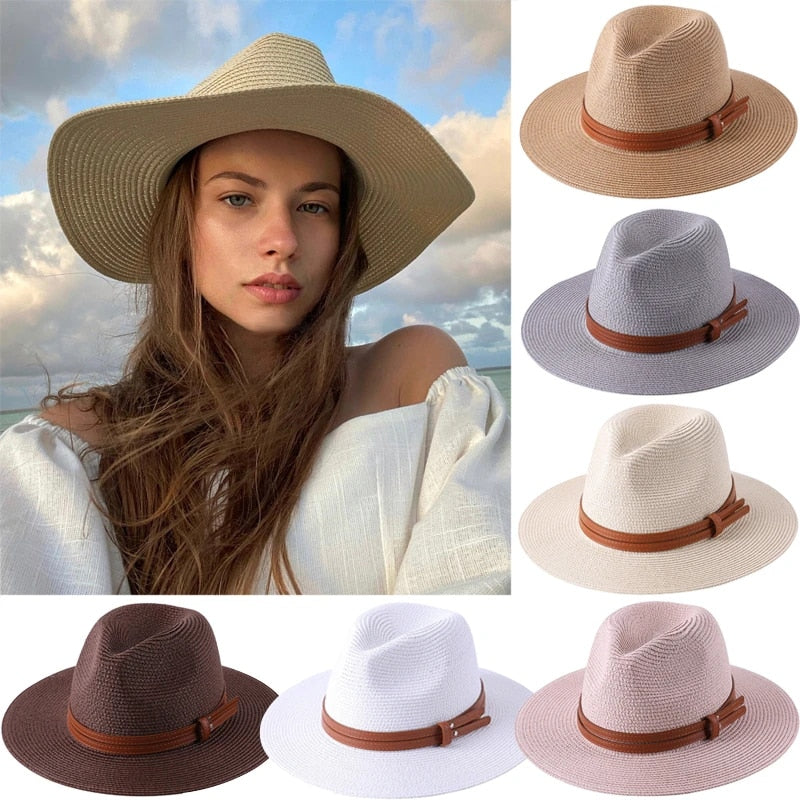 Prodotti 2023 New Summer Paglia Cappello da sole Donna Uomo Tesa larga Gita estiva Visiera da sole Vacanza Cappello fresco Protezione UV Mare Spiaggia Cappelli marea