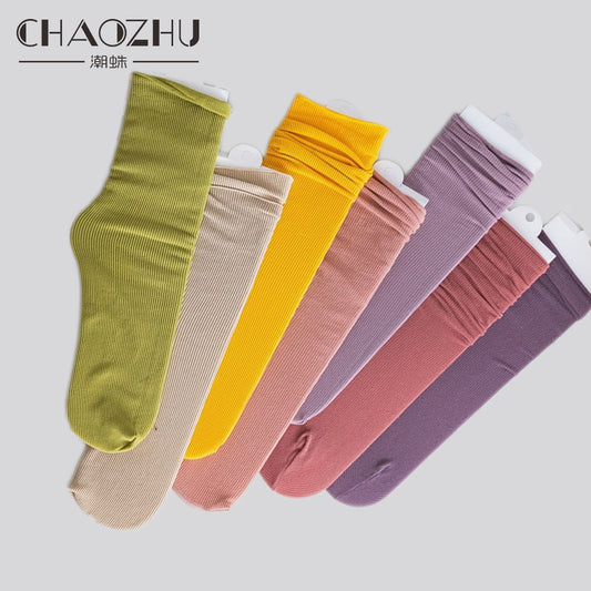 Prodotti CHAOZHU Calzini larghi sottili 31 Colori solidi Qualità di aggiornamento di seconda generazione Donna Classica Primavera estate Scarpe di tela Calzature Sox