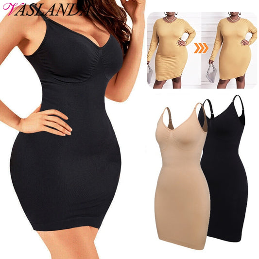 Body modellante da donna a sottoveste intera per sotto i vestiti Body Shaper per il controllo della pancia Biancheria intima snellente con scollo a V Bodycon Lingerie