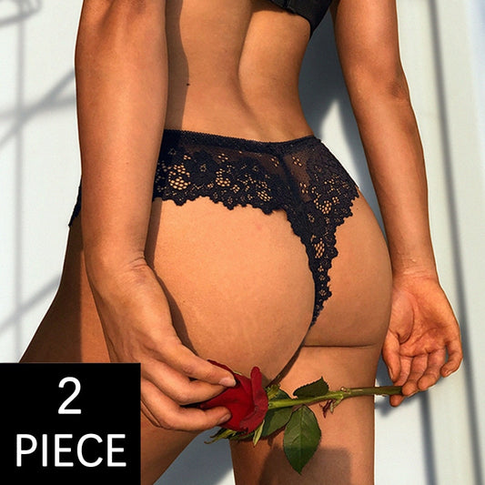 Prodotti CINOON Mutandine da donna 2 pezzi Sexy Tentazione Lingerie di pizzo G String Intimo intimo Perizoma da donna Slip a vita bassa T-back