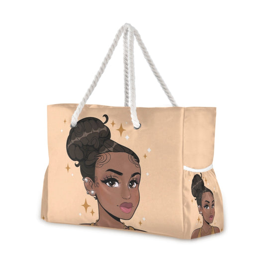 Prodotti Borsa da donna nera per ragazze afro Borsa a tracolla da donna pieghevole ad alta capacità Borsa per la spesa riutilizzabile eco Borsa da spiaggia da viaggio chic 2021