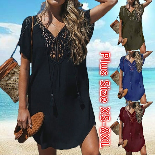 Prodotti Nuovo 2022 Costume da bagno a maniche corte da donna Top Trim Costumi da bagno Abbigliamento da spiaggia Costumi da bagno Cover Up Dress Top Summer Swimming Smock T Shirt